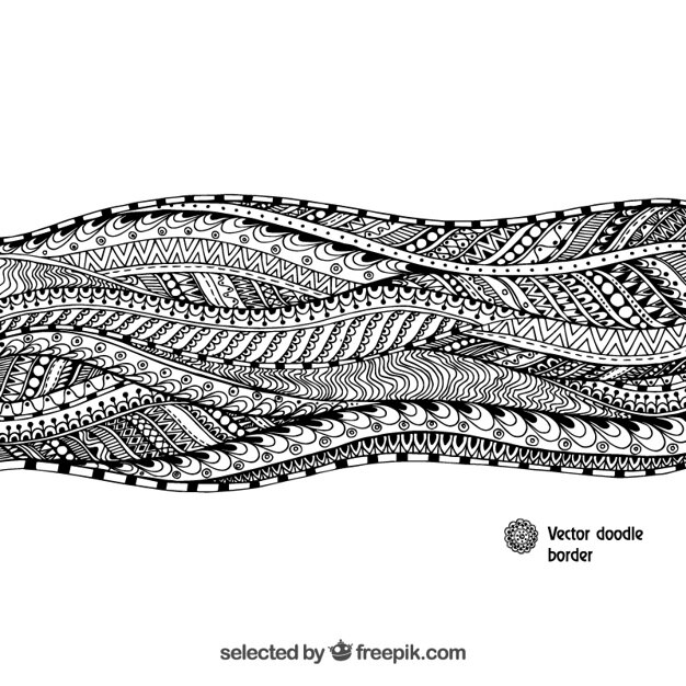 Gratis Vektor abstract hand drawn border