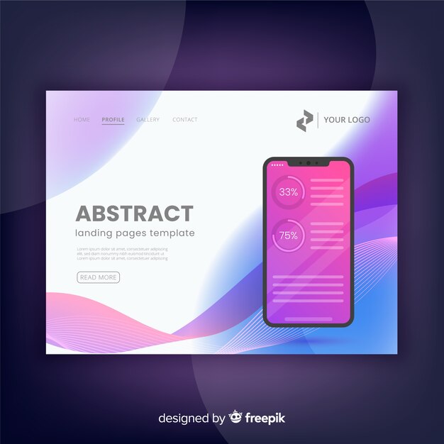 abstract landing pages with technology devices