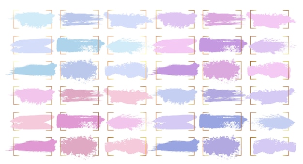 Abstract paint brush strokes, pastel color blobs