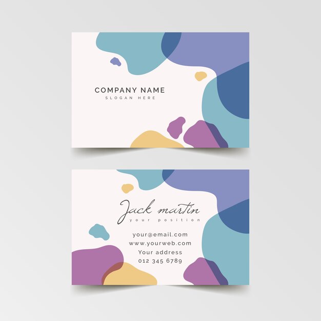 Abstract pastel business card template