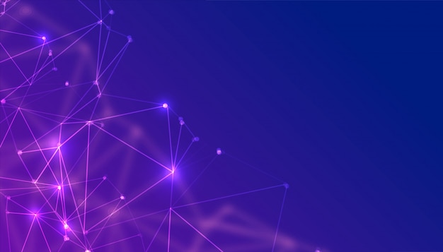 Abstract technology particles low poly background