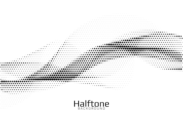 Abstract wave style halftone background vector