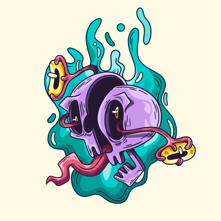 Gratis Vektor abstrakt illustration af et skørt univers