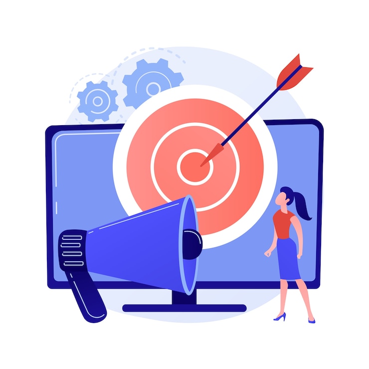 Gratis Vektor addressable tv advertising abstract concept illustration