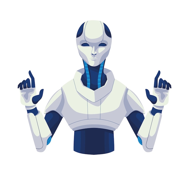 Gratis Vektor ai technology robot cyborg design