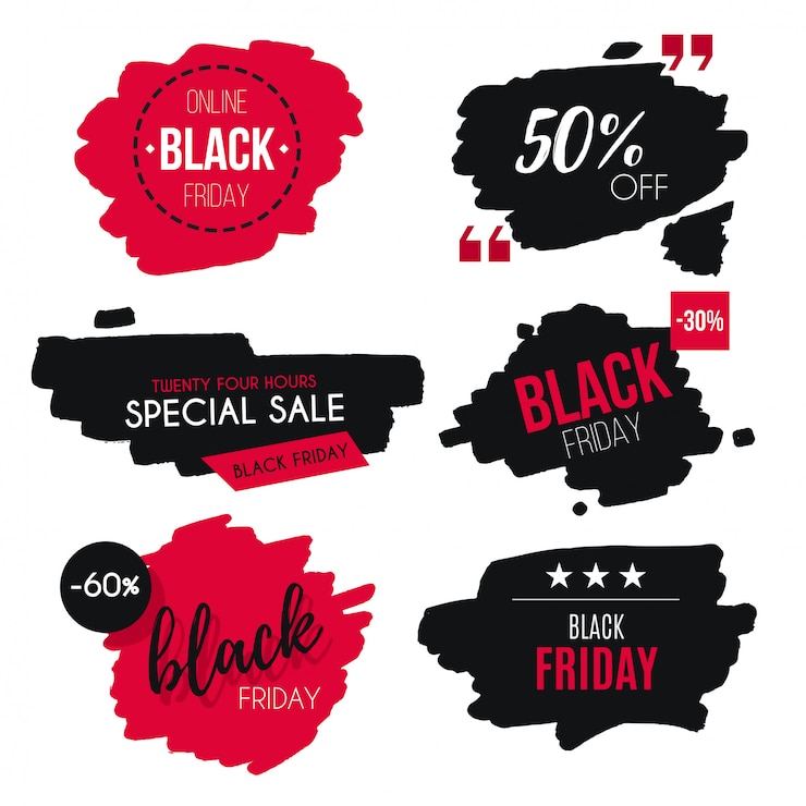 Gratis Vektor akvarel black friday salgs badge kollektion