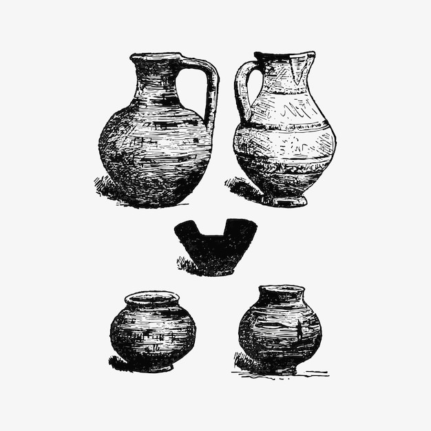 antique pottery set