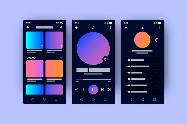 App-interface til musikafspiller