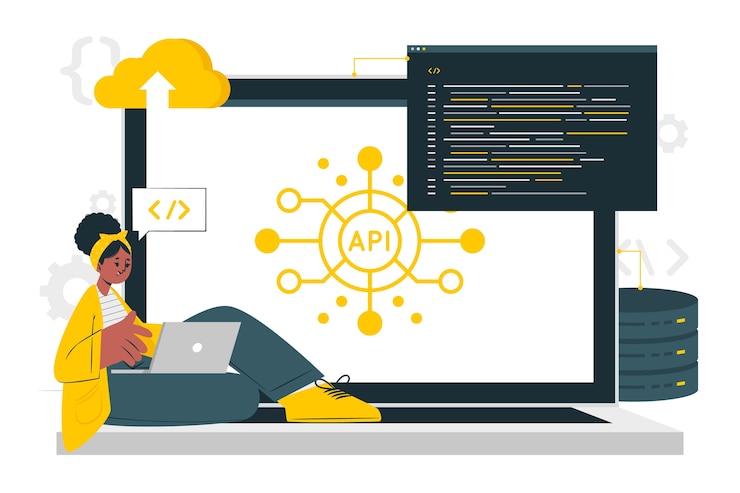 Gratis Vektor application programming interface concept illustration