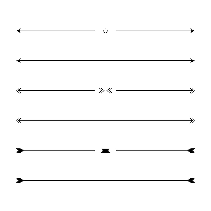 Gratis Vektor arrow lines borders set
