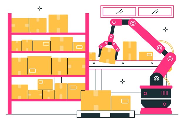 automated warehouse illustration