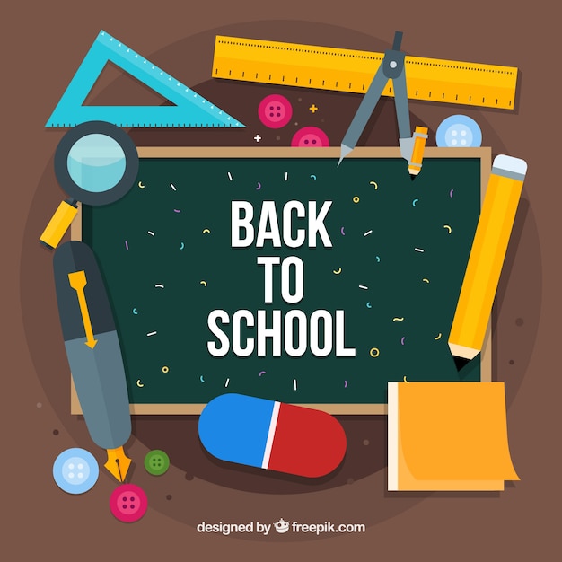 back to school background with objects