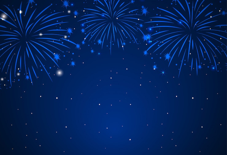 Gratis Vektor background of fireworks in dark sky