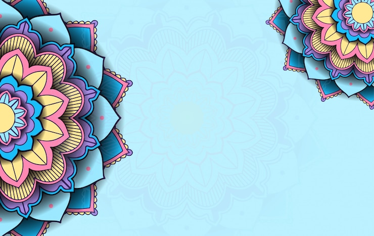 Gratis Vektor background template with mandala pattern 