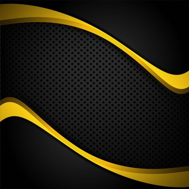 Gratis Vektor background with dots and yellow wavy shapes