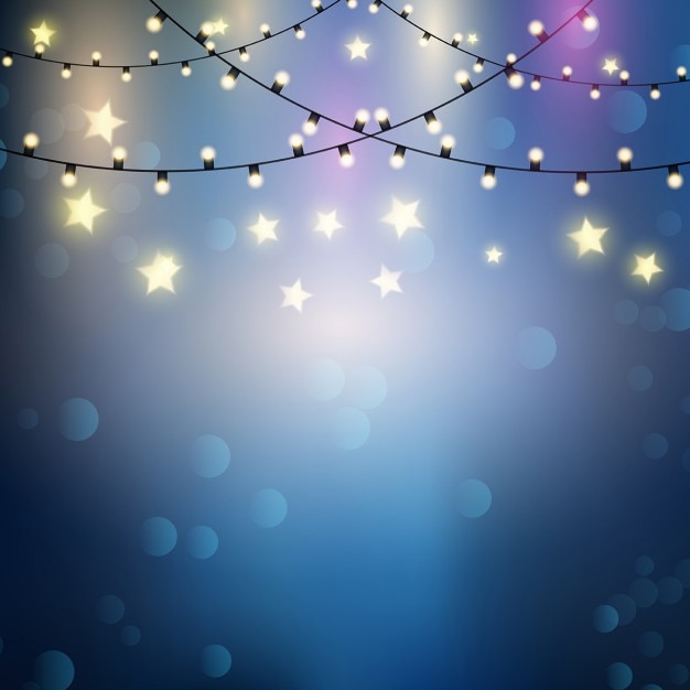 Gratis Vektor background with lights and stars