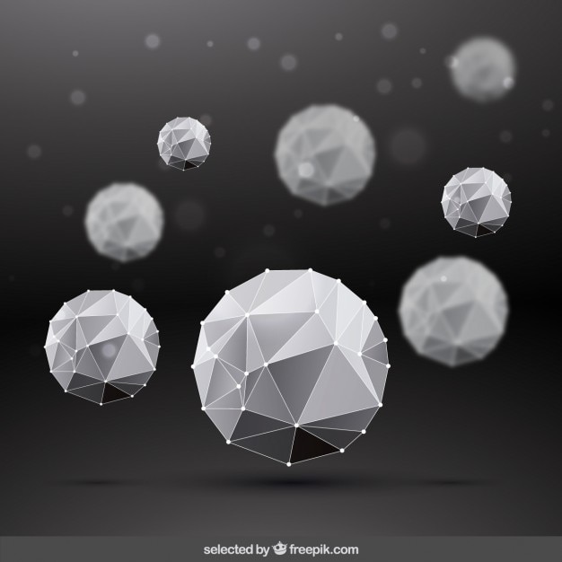 Baggrund med low poly kugler