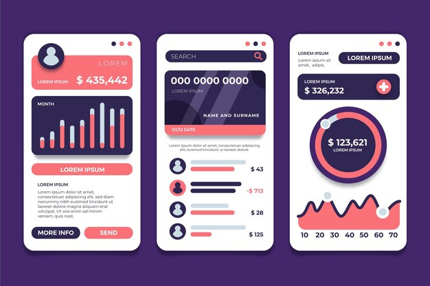 banking app interface template