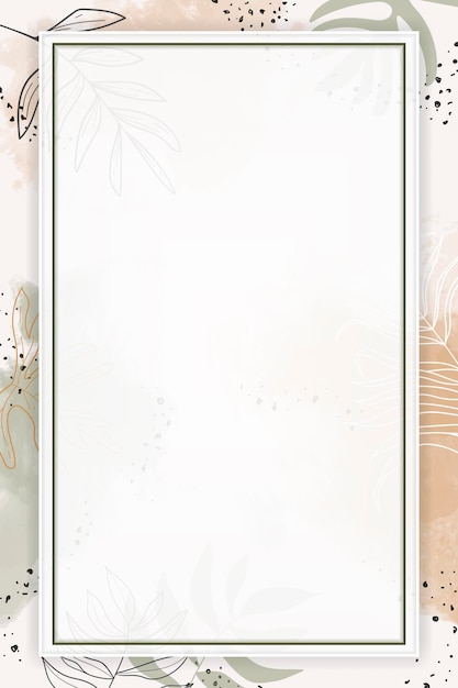 Beige rectangle watercolor frame