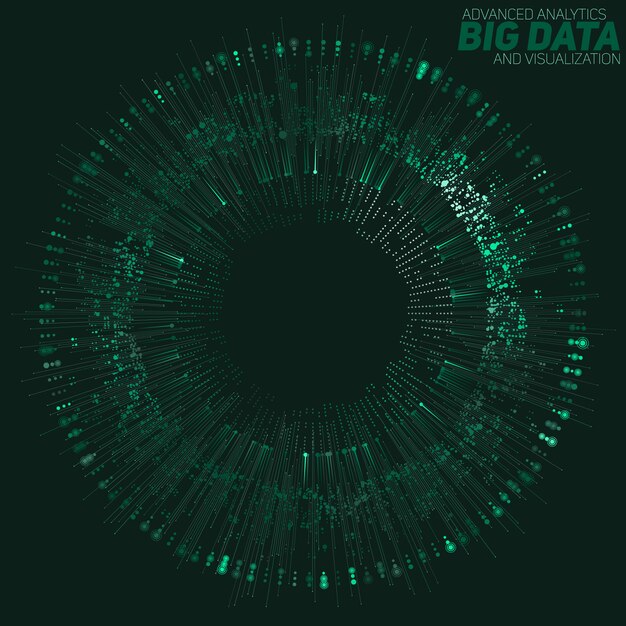 big data circular green visualization. futuristic infographic. information aesthetic design. visual data complexity. complex data threads graphic visualization. social network. abstract data graph
