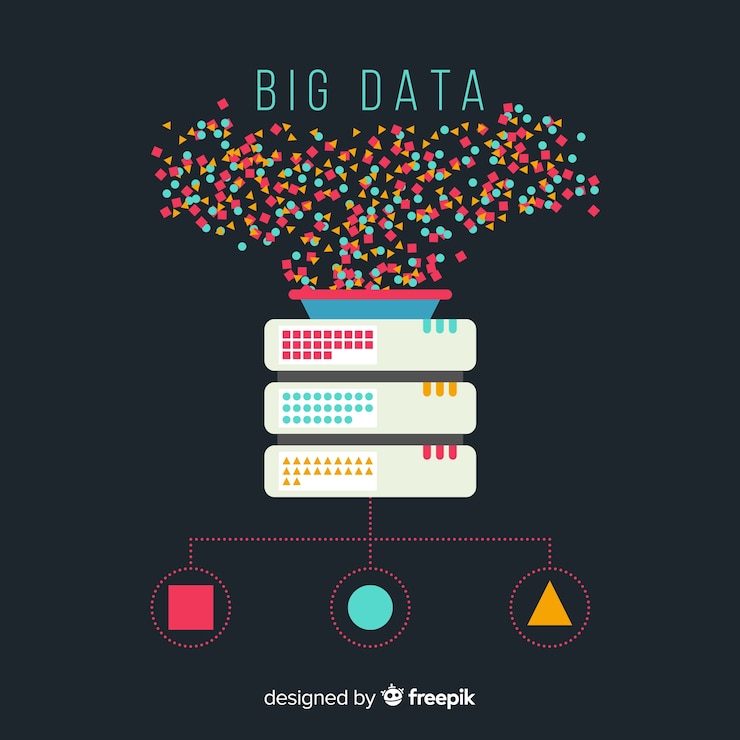 Gratis Vektor big data flat background