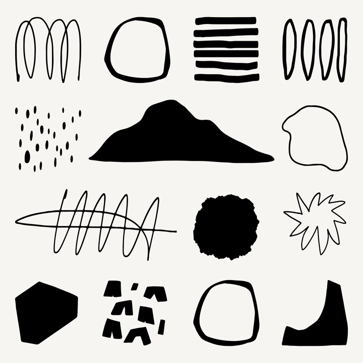 Gratis Vektor black and white design elements