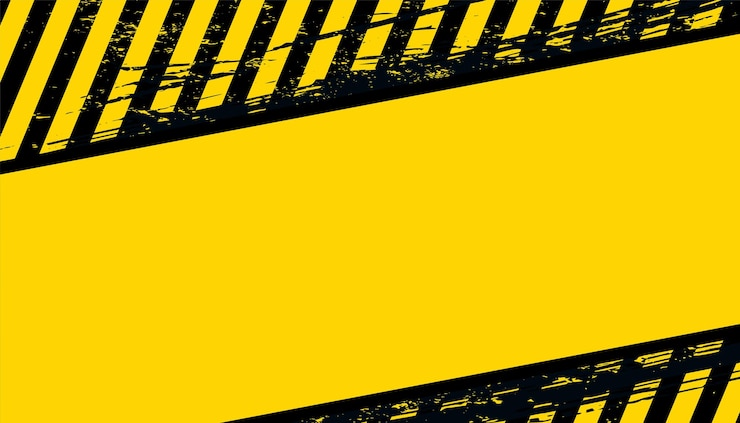 Gratis Vektor black and yellow industrial warning banner with blank space
