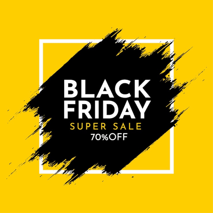 Gratis Vektor black friday udsalgsbanner med abstrakt penselstrøg