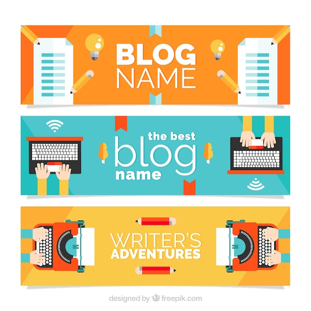 blog headers in flat design