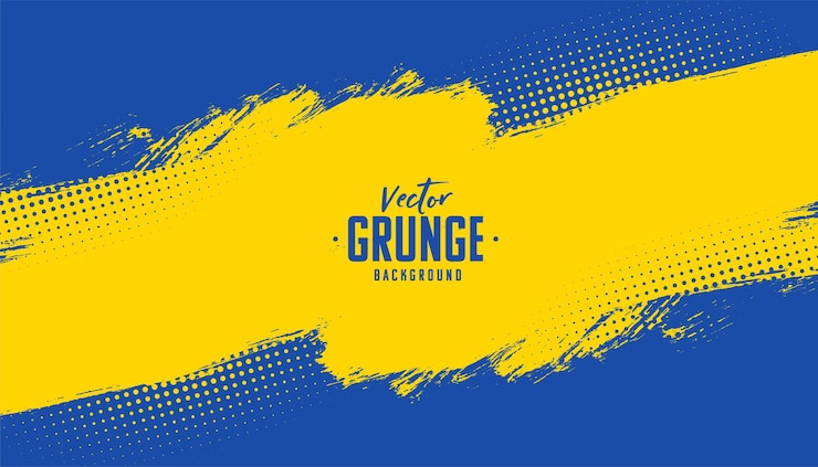 Gratis Vektor blue and yellow abstract grunge texture background