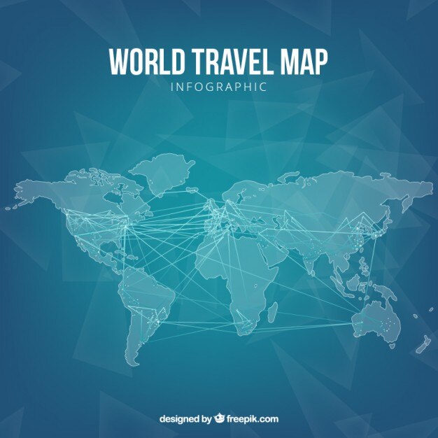 blue travel map infographic