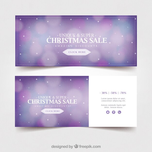 blurred christmas sale banners
