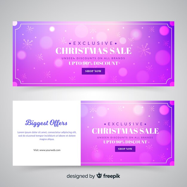 blurred christmas sale banners