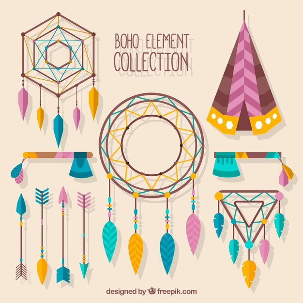 Boho ornaments set 