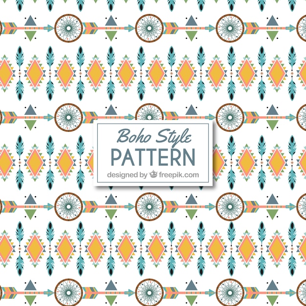 boho style pattern with flat design