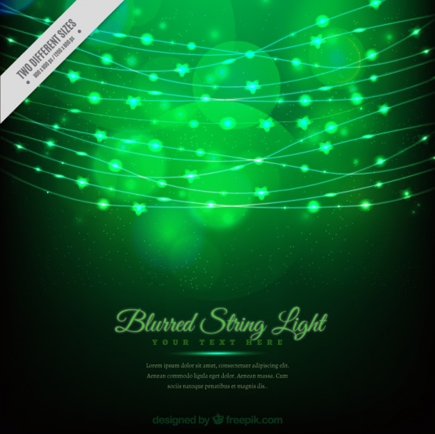 Bokeh green background of string lights