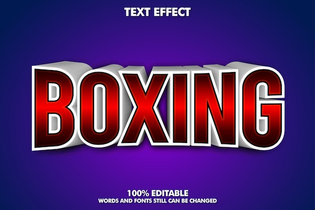 boxing banner - editable 3d text effect
