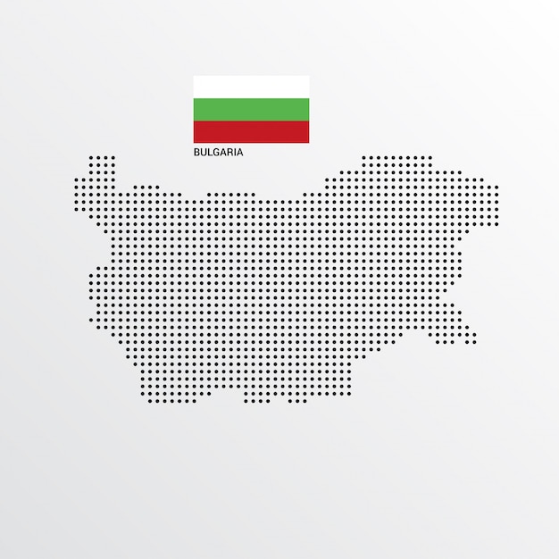 Bulgarien Kortdesign med flag og lys baggrundsvektor