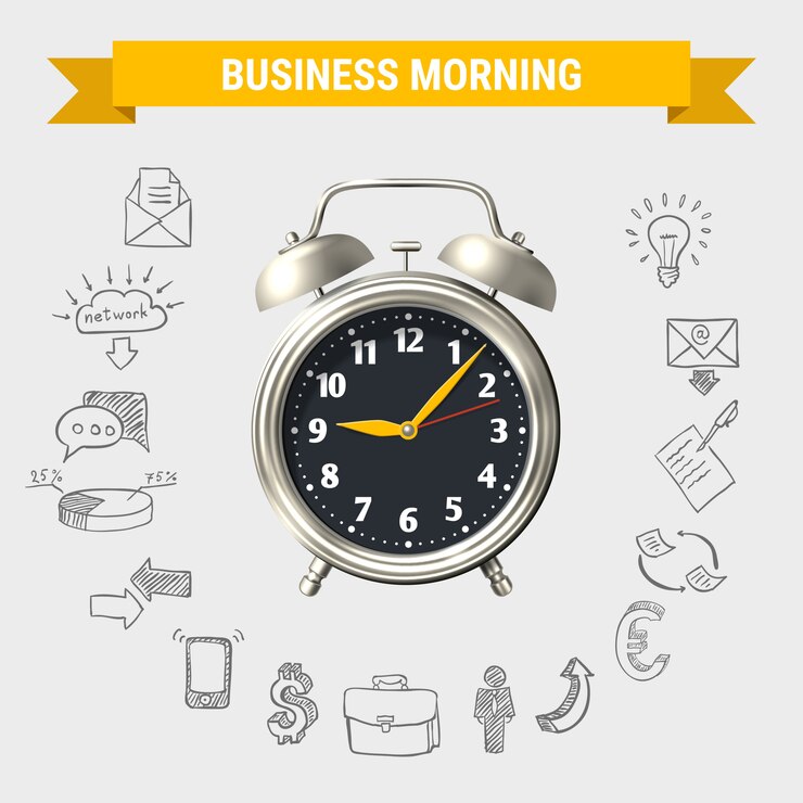 Gratis Vektor business morning round composition