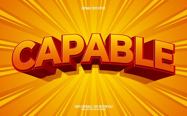 Capable 3D editable text effect