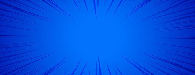 cartoon comic style retro zoom lines blue banner design