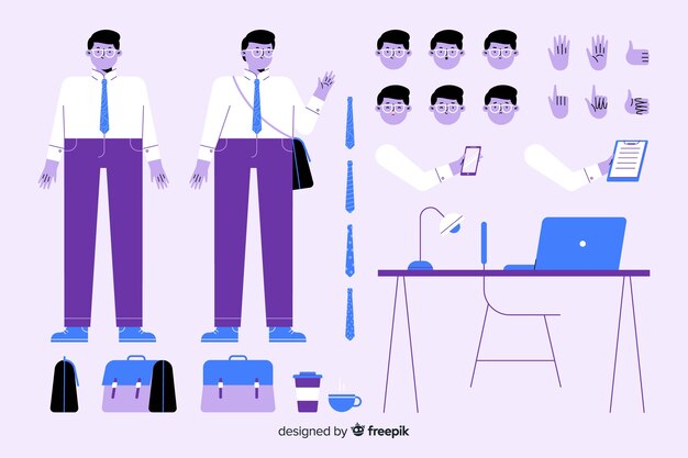 Cartoon man character for motion design