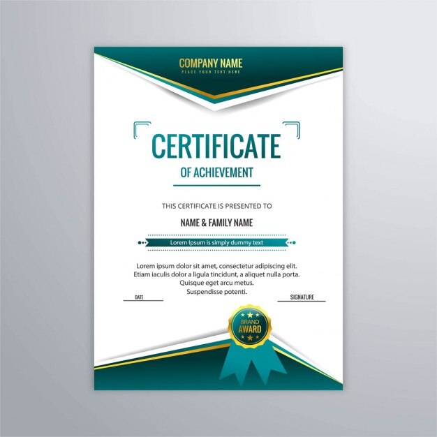 Certifikat skabelon i moderne stil