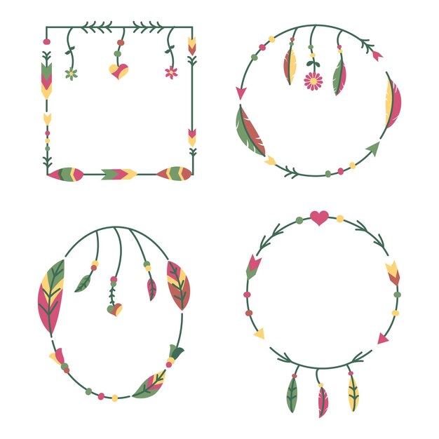 Collection of beautiful boho frame