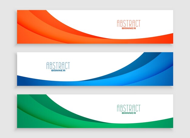 collection of three abstract web business banner layout for corporate information