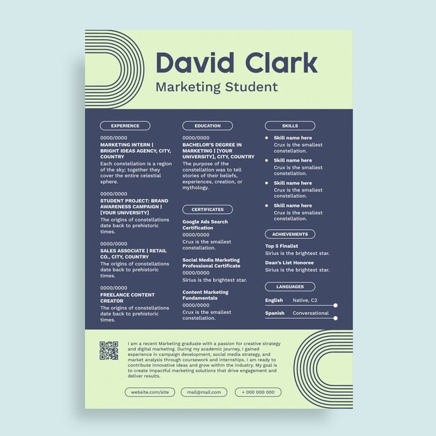 college resume template design