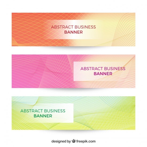 Colored abstract business banners with lines