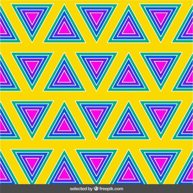 Colorful concentric triangles pattern