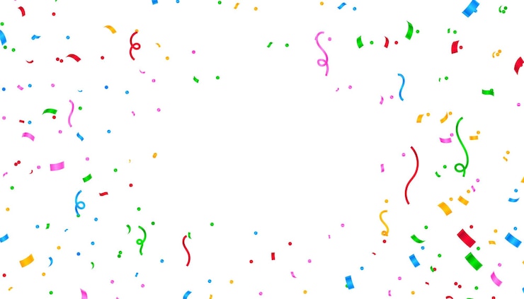 Gratis Vektor colorful confetti background with text space