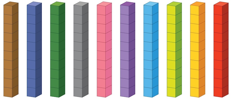 Gratis Vektor colorful mathematical block towers